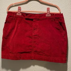 Red Corduroy Gap Skirt